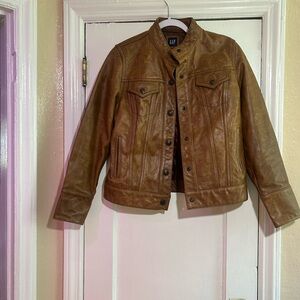 GAP Tan Genuine Leather Jacket